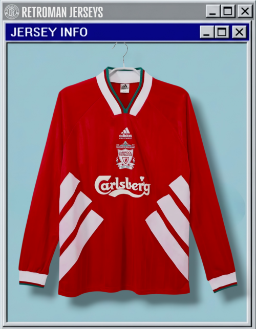 1993-94 Liverpool Long Sleeve Home Jersey - Adidas x Carlsberg