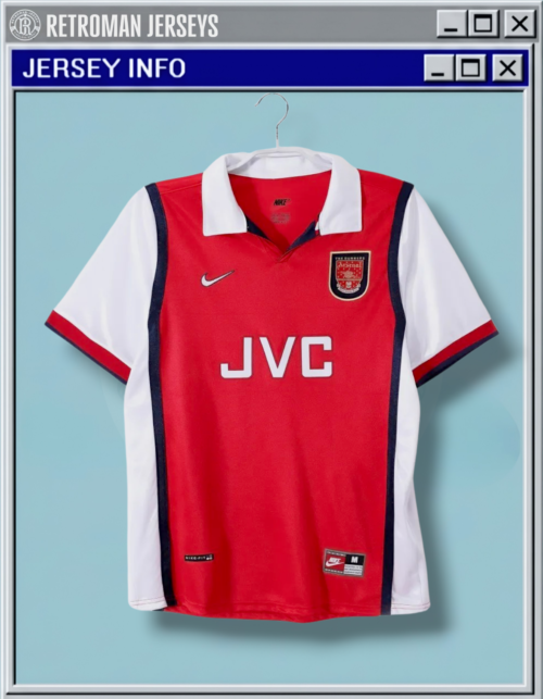 1998-99 Arsenal Home Jersey - Red/White JVC Classic