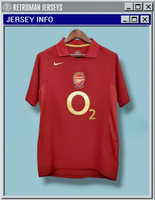 2005-06 Arsenal Home Jersey - Red Burgundy Highbury Farewell Edition