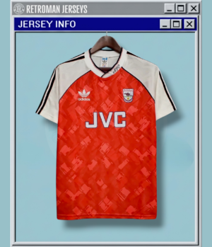 1990-91 Arsenal Home Jersey - Red/White JVC Classic