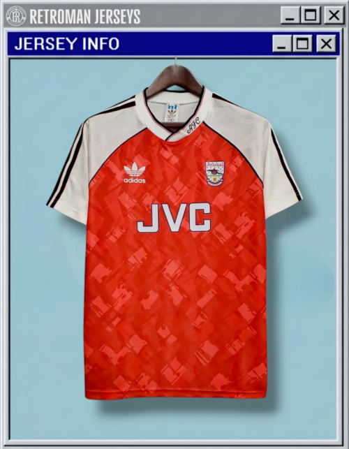 1990-91 Arsenal Home Jersey - Red/White JVC Classic