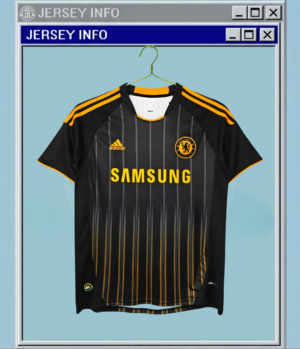 2010-11 Chelsea Away Jersey - Adidas "Samsung" Black & Teal Retro