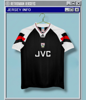 1992-94 Arsenal Away Jersey - Black & White JVC Classic