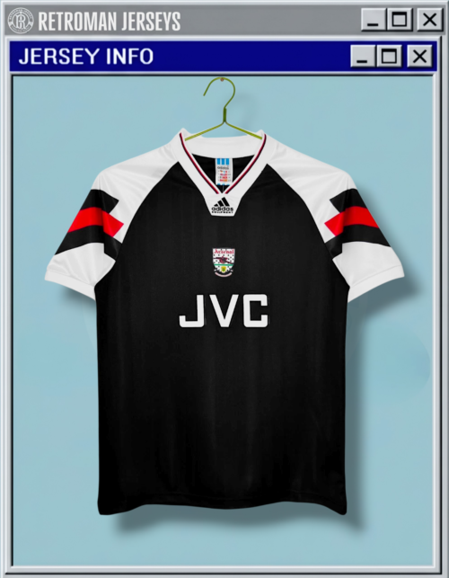 1992-94 Arsenal Away Jersey - Black & White JVC Classic