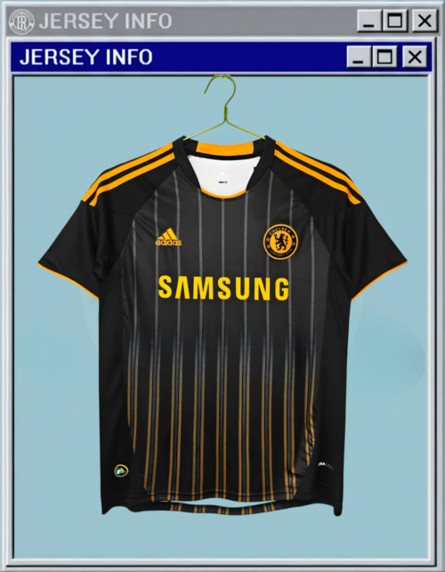 2010-11 Chelsea Away Jersey - Adidas "Samsung" Black & Teal Retro