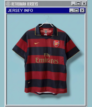 2007-08 Arsenal Third Jersey - Red/Navy Hoop "Gallas" Era Classic