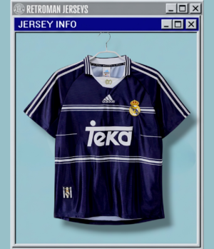 1998-99 Real Madrid Away Shirt - Navy Blue Retro