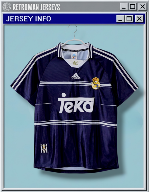 1998-99 Real Madrid Away Shirt - Navy Blue Retro