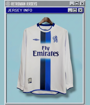 2003-04 Chelsea Away Long Sleeve Jersey - Umbro "Fly Emirates" Classic
