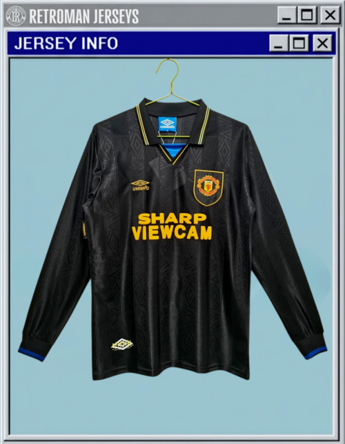 1993-95 Manchester United  long sleeve Away Jersey - Sharp Viewcam Retro