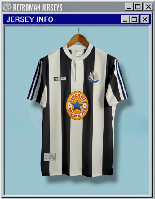 1995-97 Newcastle United Home Shirt - Vintage Adidas Brown Ale Retro