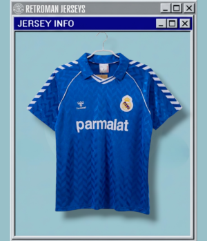 Real Madrid 1986-87 "Parmalat Blue" Hummel Retro Jersey