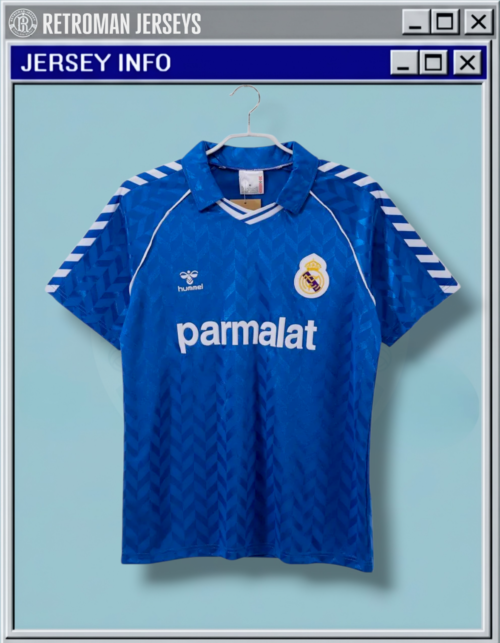 Real Madrid 1986-87 "Parmalat Blue" Hummel Retro Jersey