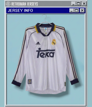 Real Madrid 1998-1999 Home Retro Jersey - Long Sleeve